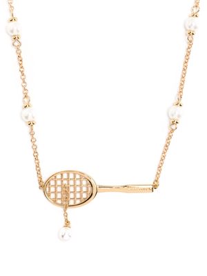 Shrimps Evander racket-charm necklace - Gold