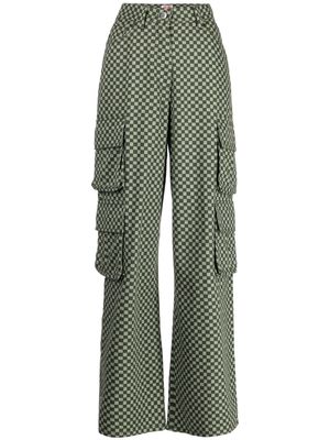 Shrimps Jemima gingham-check cargo trousers - Green