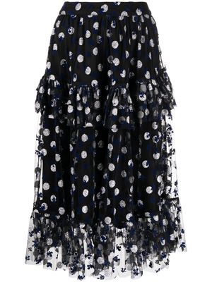 Shrimps Tate spot-print skirt - Black