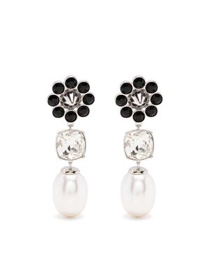 Shrimps Terry faux pearl-embellished earrings - Black