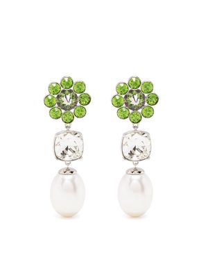 Shrimps Terry faux pearl-embellished earrings - Green