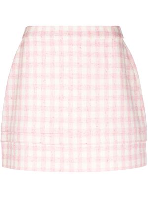 SHUSHU/TONG A-line checkerboard-print miniskirt - Pink