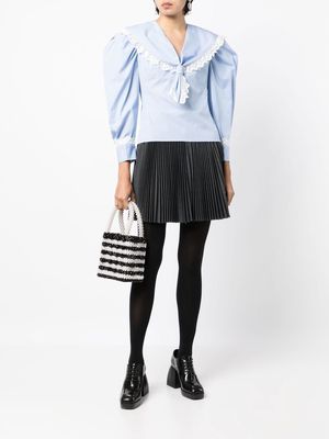 SHUSHU/TONG accordion-pleat A-line skirt - Grey