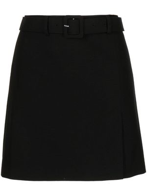 SHUSHU/TONG belted wool miniskirt - Black