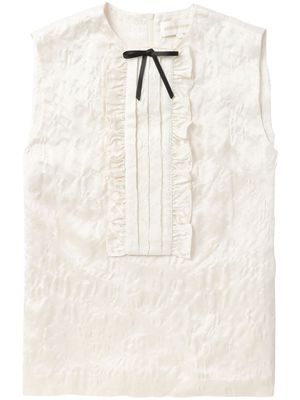 SHUSHU/TONG bib-collar crinkled blouse - White