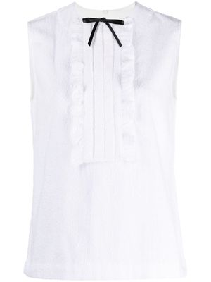 SHUSHU/TONG bib-collar wool top - White