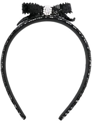 SHUSHU/TONG bow-appliqué embellished headband - Black