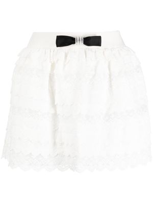 SHUSHU/TONG bow broderie-anglaise mini skirt - White