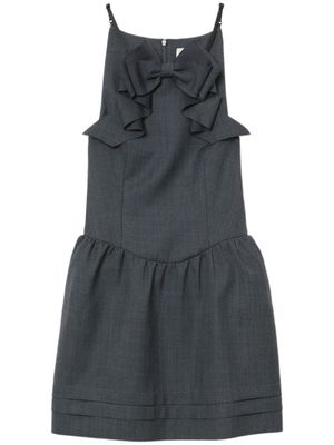 SHUSHU/TONG bow-detail layered-hem dress - Grey