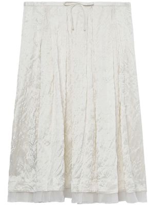 SHUSHU/TONG bow-detail pleated midi skirt - White