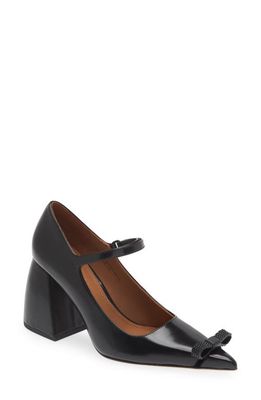 Shushu/Tong Bow Detail Pointed Toe Mary Jane Pump in Black