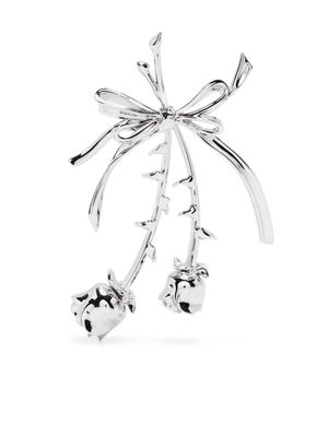 SHUSHU/TONG bow-detail rose-shape earrings - Silver