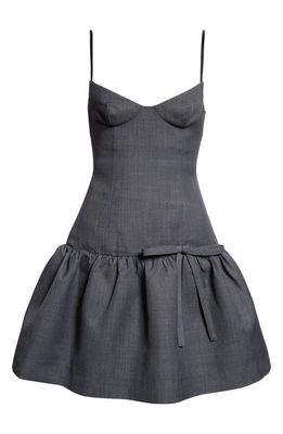 Shushu/Tong Bowknot Twill Corset Dress in Grey