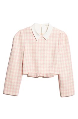 Shushu/Tong Bowknot Wool & Silk Crop Top in Pink