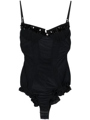 SHUSHU/TONG bustier-style beaded bodysuit - Black