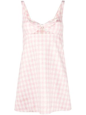 SHUSHU/TONG checkerboard-print cut-out minidress - Pink