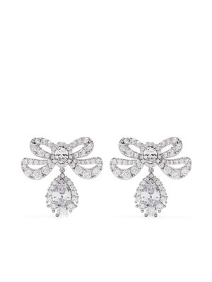 SHUSHU/TONG crystal bow earrings - Silver