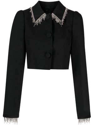 SHUSHU/TONG crystal-embellished cropped jacket - Black