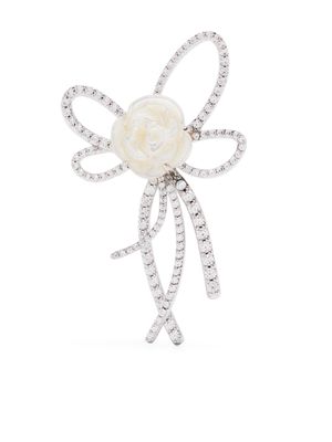 SHUSHU/TONG floral-appliqué crystal-embellished earrings - Silver