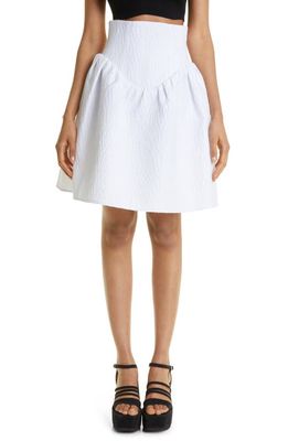 Shushu/Tong High Waist Wool & Silk Puffy Skirt in White