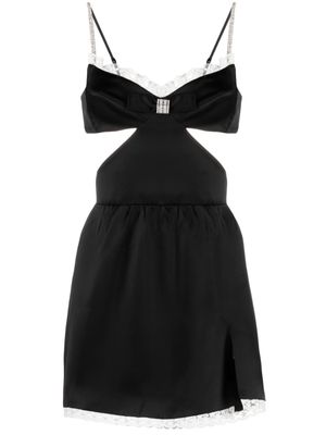 SHUSHU/TONG lace-trim cut-out minidress - Black