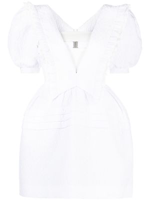 SHUSHU/TONG lace-trimmed puff mini dress - White
