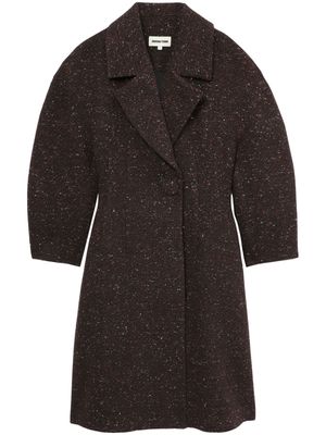 SHUSHU/TONG notched-lapels wool-blend coat - Brown