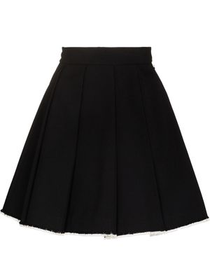 SHUSHU/TONG pleated raw-hem skirt - Black