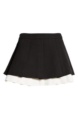 Shushu/Tong Pleated Wool & Silk Miniskirt in Black