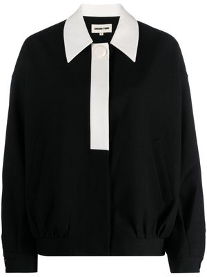 SHUSHU/TONG pointed-collar wool-blend jacket - Black