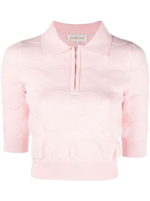 SHUSHU/TONG Polka-Dot knitted polo shirt - Pink