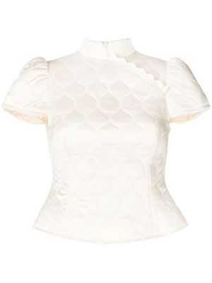 SHUSHU/TONG quilted short-sleeve top - White