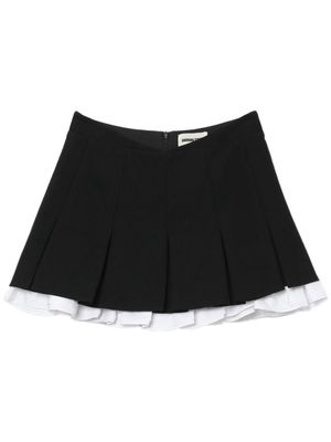 SHUSHU/TONG ruffled-trim pleated miniskirt - Black