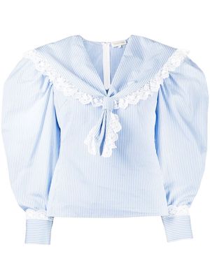 SHUSHU/TONG sailor collar cotton blouse - Blue