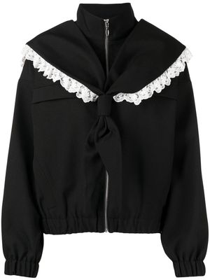 SHUSHU/TONG sailor collar zipped jacket - Black