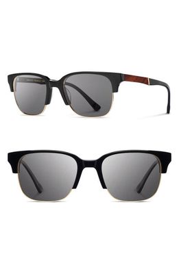 Shwood 'Newport' Sunglasses in Black/Mahogany/Grey