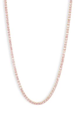 SHYMI Classic Cubic Zirconia Tennis Necklace in Gold/Pink