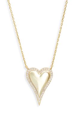 SHYMI Cubic Zirconia Pavé Heart Pendant Necklace in Gold 