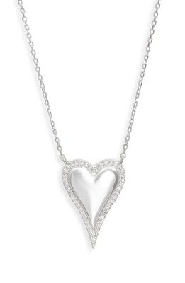 SHYMI Cubic Zirconia Pavé Heart Pendant Necklace in Silver 