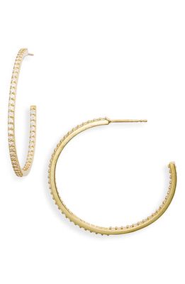 SHYMI Cubic Zirconia Pavé Inside Out Hoop Earrings in Gold/White