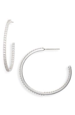 SHYMI Cubic Zirconia Pavé Inside Out Hoop Earrings in Silver/White