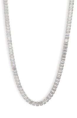 SHYMI Emerald Cut Tennis Necklace in Silver/White