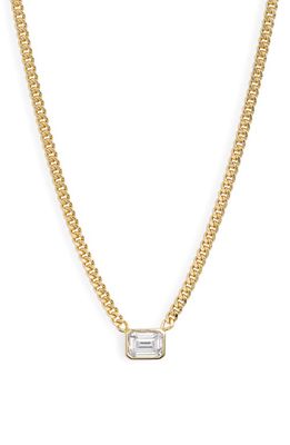 SHYMI Fancy Bezel Pendant Necklace in Gold/White/emerald Cut