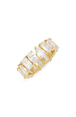SHYMI Fancy Cubic Zirconia Eternity Band Ring in Gold/White