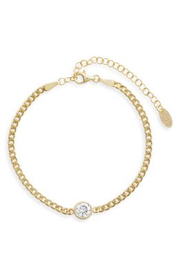 SHYMI Fancy Shape Cubic Zirconia Curb Chain Bracelet in Gold/White/round Cut