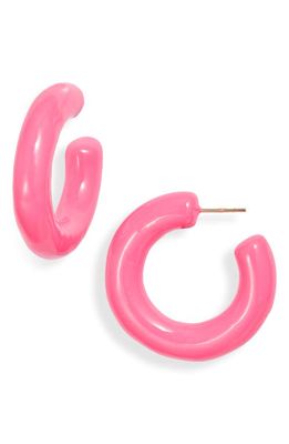 SHYMI Large Enamel Tube Hoop Earrings in Pink