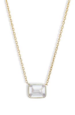 SHYMI Mini Bezel Pendant Necklace in Gold/White/emerald Cut