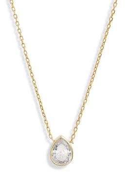 SHYMI Mini Bezel Pendant Necklace in Gold/White/pear Cut