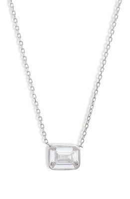 SHYMI Mini Bezel Pendant Necklace in Silver/White/emerald Cut