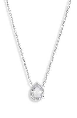 SHYMI Mini Bezel Pendant Necklace in Silver/White/pear Cut